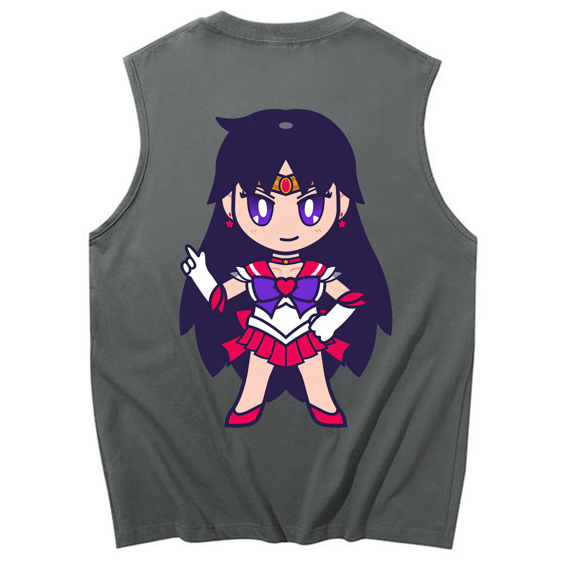 （画像用） 美少女戦士セーラームーン 火野レイ ひの レイ Sailor Moon Hino Rei （セーラーマーズ,Sailor Mars） コットン100％タンクトップ（背面プリント）